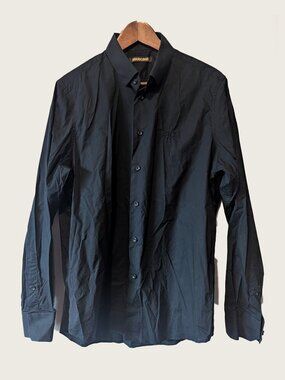 ROBERTO CAVALLI - Plain black shirt - Sz L